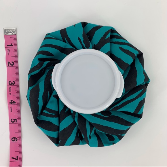 Teal and Black Zebra Striped 6” Reusable Ice Bag - Picture 6 of 10